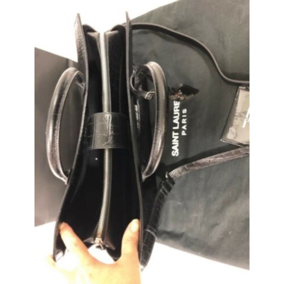 Yves Saint Laurent YSL Hand Bag Tote Purse Black - Picture 4 of 12